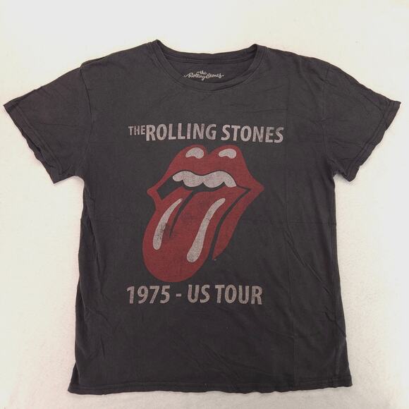 Rolling Stones 1975 US Tour Band Graphic T Shirt Womens Size Large L Black - Picture 2 of 9